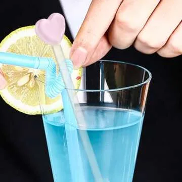 5pcs Glass Swizzle Stick Adorable Muddle Wine Stirrer Creative Stirring Rod Glass Coffee Mix Sticks Cocktail Mixer Stirring Rod for Coffee Glass Mixer Stick Glass Mix Sticks