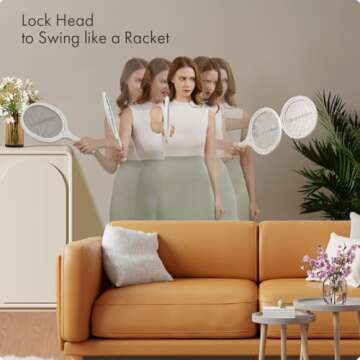 GeckoMan Rotating Electric Fly Swatter with Extension