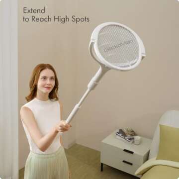 GeckoMan Rotating Electric Fly Swatter with Extension