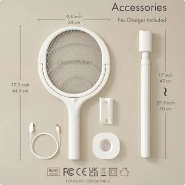 GeckoMan Rotating Electric Fly Swatter with Extension