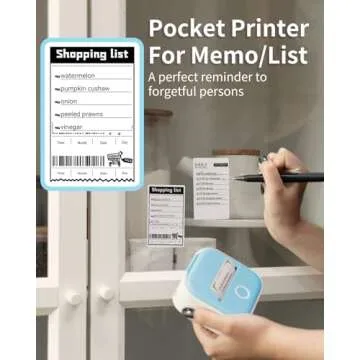 Ponek Mini Sticker Printer - T02 Mini Printer Sticker Maker, Sticker Printer Machine with 1 Roll Sticker, Thermal Inkness Portable Sticky Note Printer for Journal, Photos, Notes, Diagrams