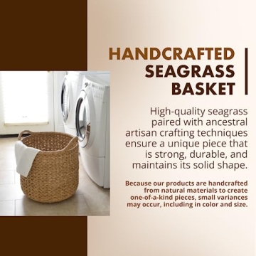 KOUBOO Large Seagrass Storage Basket for Stylish Organization