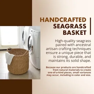 KOUBOO Large Seagrass Storage Basket for Stylish Organization