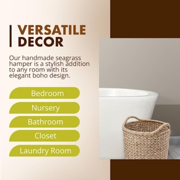 KOUBOO Large Seagrass Storage Basket for Stylish Organization