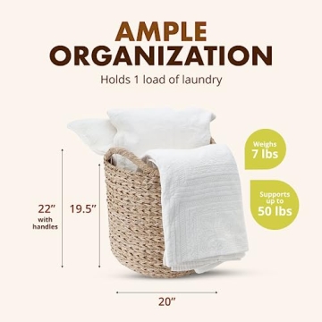 KOUBOO Large Seagrass Storage Basket for Stylish Organization