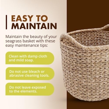 KOUBOO Large Seagrass Storage Basket for Stylish Organization