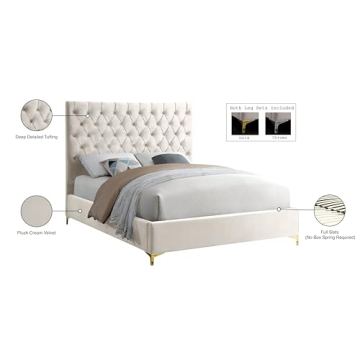 Meridian Velvet Upholstered King Bed with Tufting