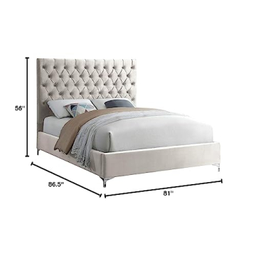 Meridian Velvet Upholstered King Bed with Tufting