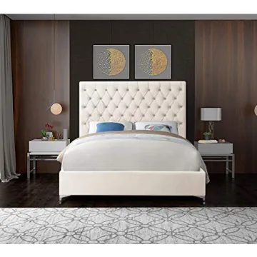 Meridian Velvet Upholstered King Bed with Tufting