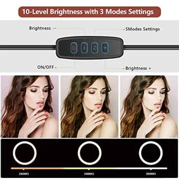 UBeesize 12" LED Ring Light with Tripod & Phone Holder
