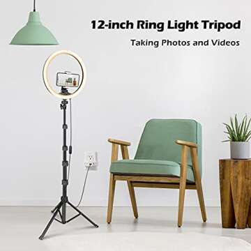 UBeesize 12" LED Ring Light with Tripod & Phone Holder