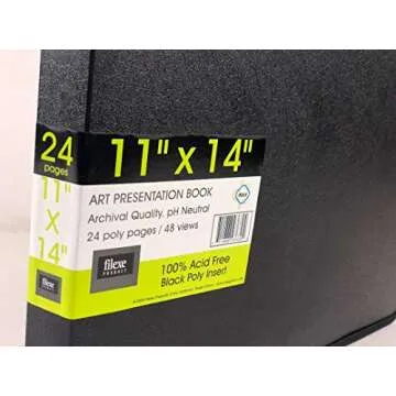 Filexec, 93630, Art Presentation Book, 24 Pocket, 11" x 14", 1 Each Black