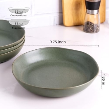 AmorArc 9.75'' Ceramic Large Pasta Bowls Set | Stylish & Durable