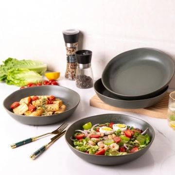 AmorArc 9.75'' Ceramic Large Pasta Bowls Set | Stylish & Durable