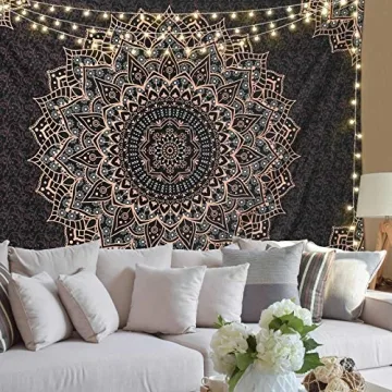 Edeesky Black Mandala Tapestry for Stylish Decor