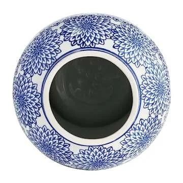 14" Temple Jar with Dahlia Flower by Sagebrook Home