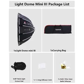 Aputure Soft Boxs Light Dome Mini III Softbox Lighting Studio Lighting Controls Modifiers Universal Bowens Soft Box for amaran 60/amaran 100/amaran 200/amaran 300c,150c