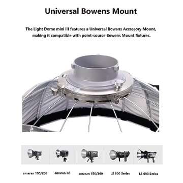 Aputure Soft Boxs Light Dome Mini III Softbox Lighting Studio Lighting Controls Modifiers Universal Bowens Soft Box for amaran 60/amaran 100/amaran 200/amaran 300c,150c