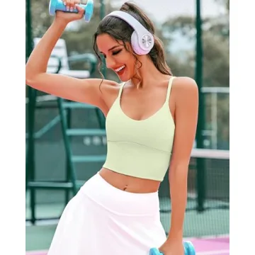 XUNYU Women Longline Sports Bra Stylish Fitness Top