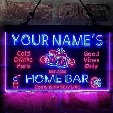ADVPRO Personalized Your Name Custom Home Bar Beer Established Year Dual Color LED Neon Sign Red & Blue 16 x 12 Inches st6s43-p1-tm-rb