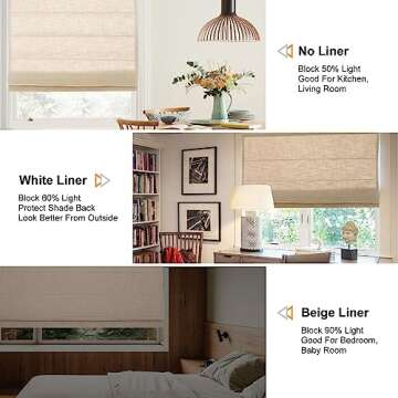 Artdix Custom Cordless Linen Roman Shades for Any Window