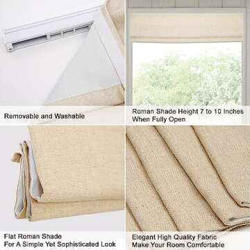 Artdix Custom Cordless Linen Roman Shades for Any Window
