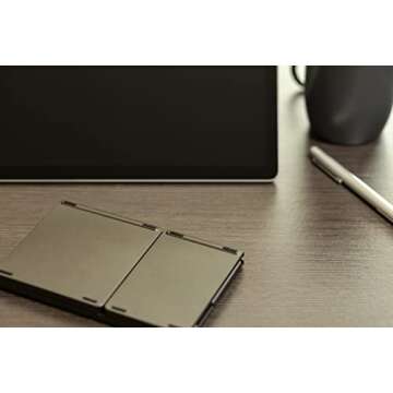 Ares Ultra Slim Pocket Foldable Bluetooth Wireless Keyboard with Touchpad (Black)