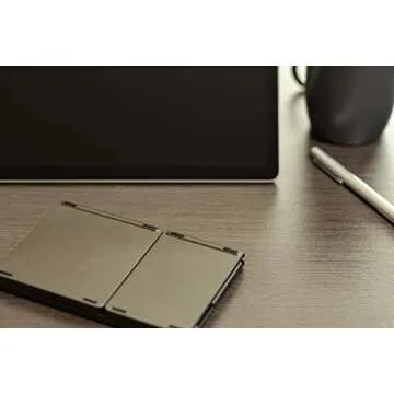 Ares Ultra Slim Pocket Foldable Bluetooth Wireless Keyboard with Touchpad (Black)