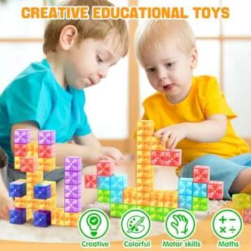 Feoxialy 52pcs Translucent Magnetic Building Blocks