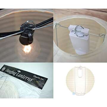 PaperLanternStore.com (5-Pack) 16 Inch Beige/Ivory Round Paper Lantern, Even Ribbing, Hanging Decoration