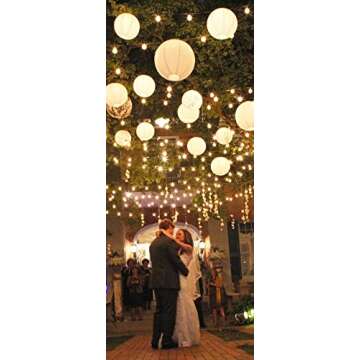 PaperLanternStore.com (5-Pack) 16 Inch Beige/Ivory Round Paper Lantern, Even Ribbing, Hanging Decoration