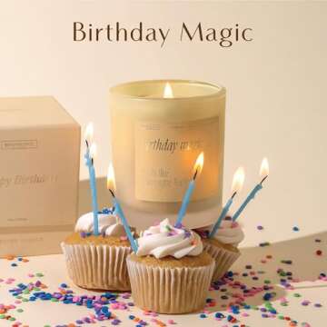 Benevolence LA Birthday Magic Scented Candles | 10 oz, 40-50 Hour Burn Premium Soy Candle | Happy Bi...