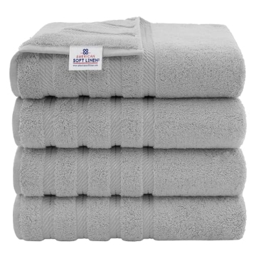 American Soft Linen Luxury 4 Piece Bath Towel Set – Premium 100% Cotton Turkish Towels