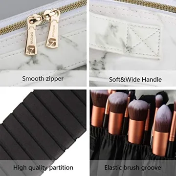 Stylish Relavel Marble Makeup Bag Large Organizer for Travel