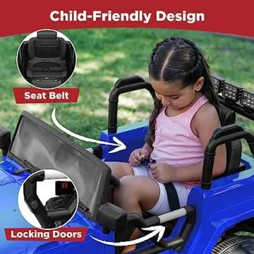 Best Choice Products Kids 12V Ride On Truck, Battery Powered Toy Car w/Spring Suspension, Remote Control, 3 Speeds, LED Lights, Bluetooth - Blue