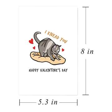 Comting Funny Cat Valentine's Day Card, Cute I Knead You Card, Cat Knead Romantic Surprising Vday Ca...