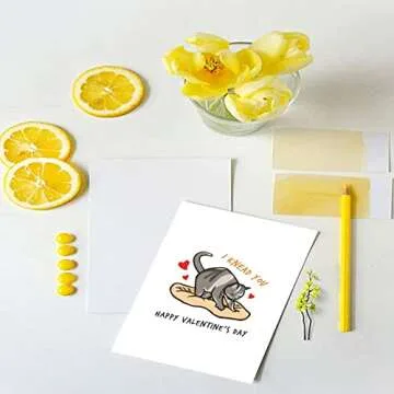 Funny Cat Valentine's Day Card - I Knead You Humor