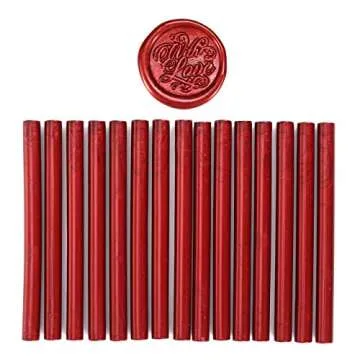 Yoption 15 Pieces Glue Gun Sealing Wax Sticks for Wax Seal Stamp, Great for Wedding Invitations, Cards, Envelopes (Antique Wine Red)