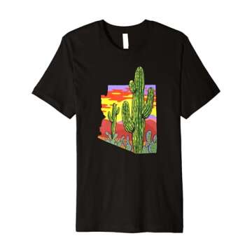 Arizona Saguaro Sunset T-Shirt - Original Gouache Artwork