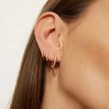 HESSAWELL Gold Hoop Earrings Set for Stylish Everyday Wear