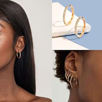HESSAWELL Gold Hoop Earrings for All Occasions