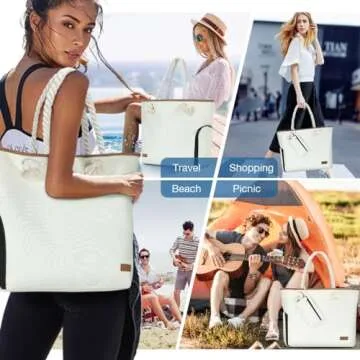 Lekesky Beach Bag - Large Waterproof Tote for Women