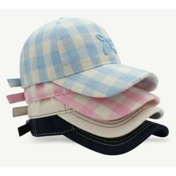 Bow-Tie Baseball Cap for Women Fashion Y2k Sun Visors Bright Color Trucker Hat Wide Brim Visor Cap f...