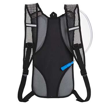 Black Mountain Hydration Pack - 2 Liter Bladder & Storage Compartment - Black
