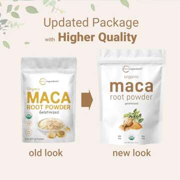 Organic Maca Root Powder, 2 Pound, Gelatinized for Better Absorption, Rich in Antioxidants, Help Energy, Stamina, Endurance, Strength and Immune System, No GMOs, Vegan Friendly and Peru Origin