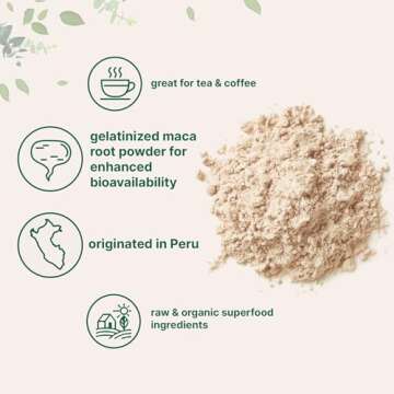 Organic Maca Root Powder, 2 Pound, Gelatinized for Better Absorption, Rich in Antioxidants, Help Energy, Stamina, Endurance, Strength and Immune System, No GMOs, Vegan Friendly and Peru Origin