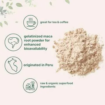 Organic Maca Root Powder, 2 Pound, Gelatinized for Better Absorption, Rich in Antioxidants, Help Energy, Stamina, Endurance, Strength and Immune System, No GMOs, Vegan Friendly and Peru Origin