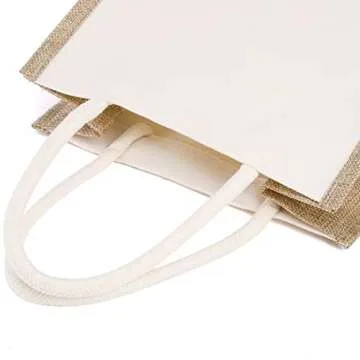 SOUJOY 6 Pack Burlap Tote Bags, Reusable Jute Gift Totes with Handles, Small Beach Bags, Canvas Grocery Shopping Totes for Bridesmaid, DIY, Shopping, Pool, Wedding Bag