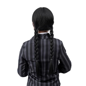 Black Braided Wig with Bangs for Cosplay