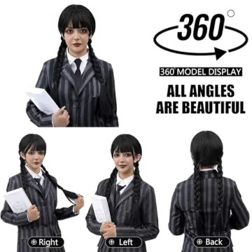 Black Braided Wig with Bangs for Cosplay